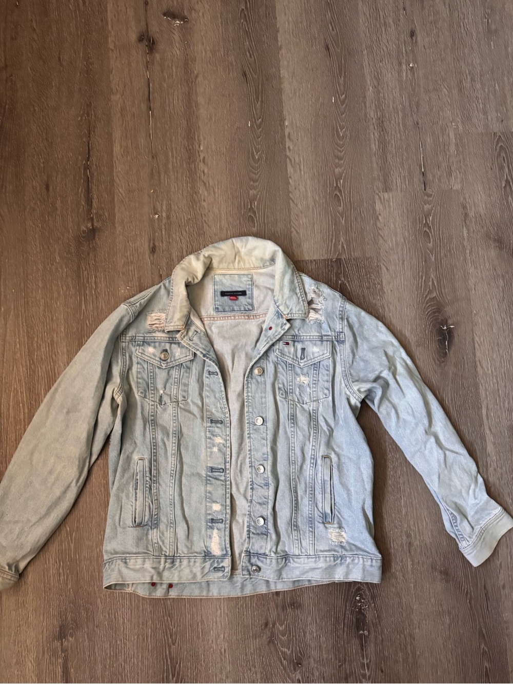 Light Wash Distressed Denim Jacket - Tommy Hilfiger